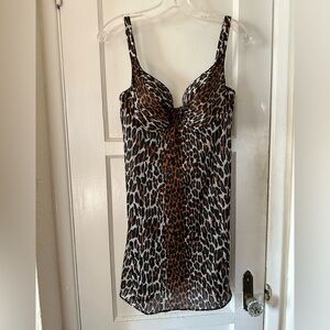 Authentic Vintage Leopard print slip with underwire top